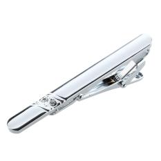 Pria Sederhana Dasi Silver Tone Metal Clamp Tie Klip Penjepit Bar Pernikahan Bisnis (Intl)