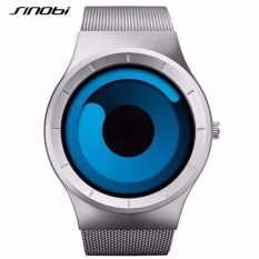 SINOBI Jam Tangan Import Kasual Pria Wanita Original Fashion Kekinian Silver-Black