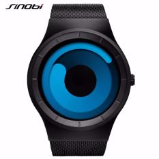 SINOBI Jam Tangan Import Kasual Pria Wanita Original Fashion Kekinian Silver-Black