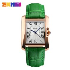 SKMEI 1085 Wanita's Fashion Mewah Retro QUARTZ Watches OG Tampilan Tahan Terhadap Udara Wanita Busana Casual Wrist Watch-Hijau