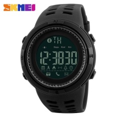 SKMEI 1250 Pria Smart Jam Tangan Bluetooth Pedometer Kalori Chronograph Fashion Luar Ruangan Sport Backlight Tahan Air Pria Jam Tangan Hitam