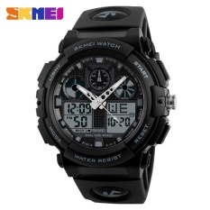 SKMEI 1270 Pria Double Tampilan Watch Olahraga Watch Digital Dual Time Meter Grey