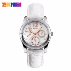 SKMEI Diamond Putih - Jam Tangan Wanita - Tali Kulit - 6911 Fashion White + Free Box Jam Tangan Flash