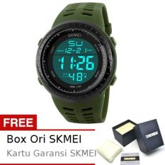 SKMEI Army Hijau - Jam Tangan Pria - Tali Karet - Army 1167 Green Edition + Free BOX ORI SKMEI