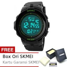 SKMEI Athlete Hitam Hijau - Jam Tangan Pria - Strap Karet - 1127 Sport Black Green + Free BOX ORI SKMEI
