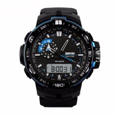 SKMEI Casio Men Sport LED Watch Jam Tangan Sport Water Resistant 50m AD1081 - Hitam Biru