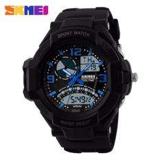 SKMEI Casio Men Sport LED Watch Water Resistant 50m Jam Tangan Sport Casio AD1017 GARANSI RESMI - Hitam Biru