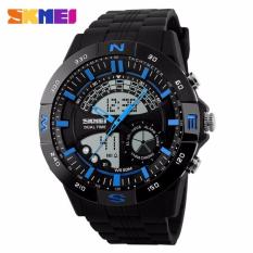 SKMEI Men Sport LED Watch Water Resistant Anti Air WR 50m AD1110 Dual Time Jam Tangan Pria Strap Tali Karet Silicone Wristwatch Wrist Watch Sporty Fashion Accessories Trendy Model Baru