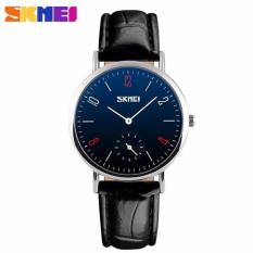 SKMEI Casual Women Leather Strap Watch 9120CL Water Resistant Anti Air WR 30m Jam Tangan Wanita Strap Tali Kulit Elegant Formal Kerja Macho Design Wristwatch - Hitam