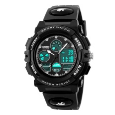 SKMEI Tempat Tidur Jam Tangan Fashion Sports Tahan Air Jam Tangan Analog Digital LED Ganda Waktu Jam Kuarsa Bandung Photo:“ Asli 1163 (hitam) -Internasional