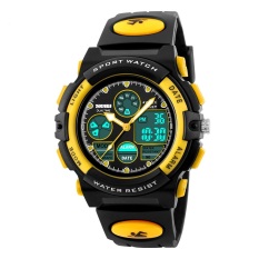 SKMEI Tempat Tidur Jam Tangan Fashion Sports Tahan Air Jam Tangan Analog Digital LED Ganda Waktu Jam Kuarsa Bandung Photo:“ Asli 1163 (hitam Kuning) -Internasional