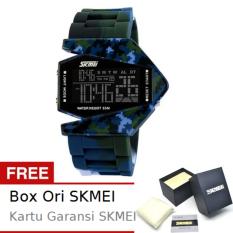 SKMEI Combat Army Biru - Jam Tangan Pria - Strap Karet - 0817 Army Blue Edition + Free BOX ORI SKMEI