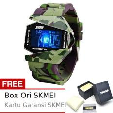 SKMEI Combat Army Hijau - Jam Tangan Pria - Strap Karet - 0817 Army Green Edition + Free BOX ORI SKMEI