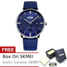 SKMEI Cosmo Biru - Jam Tangan Pria - Tali Kulit - 9083 Cosmo Biru + Free BOX ORI SKMEI