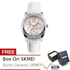 SKMEI Diamond Putih - Jam Tangan Wanita - Tali Kulit - 6911 Fashion White + Free BOX ORI SKMEI