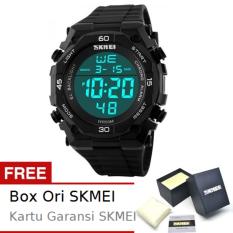 SKMEI Diesel Full Hitam - Jam Tangan Pria - Strap Karet - 1130 Sport Black + Free BOX ORI SKMEI