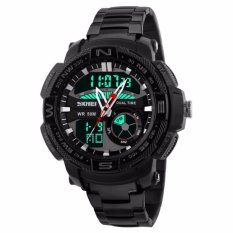 SKMEI Goliath - Jam Tangan Pria - Hitam - Rantai Stainless Steel - 1121 Black Edition