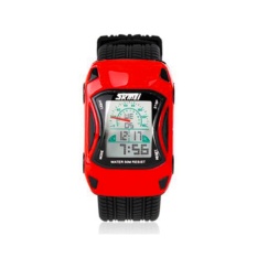 SKMEI Jam Tangan Anak Jam Tangan Unik Untuk Anak Jam Tangan Anak Bentuk Mobil 0961B - Merah