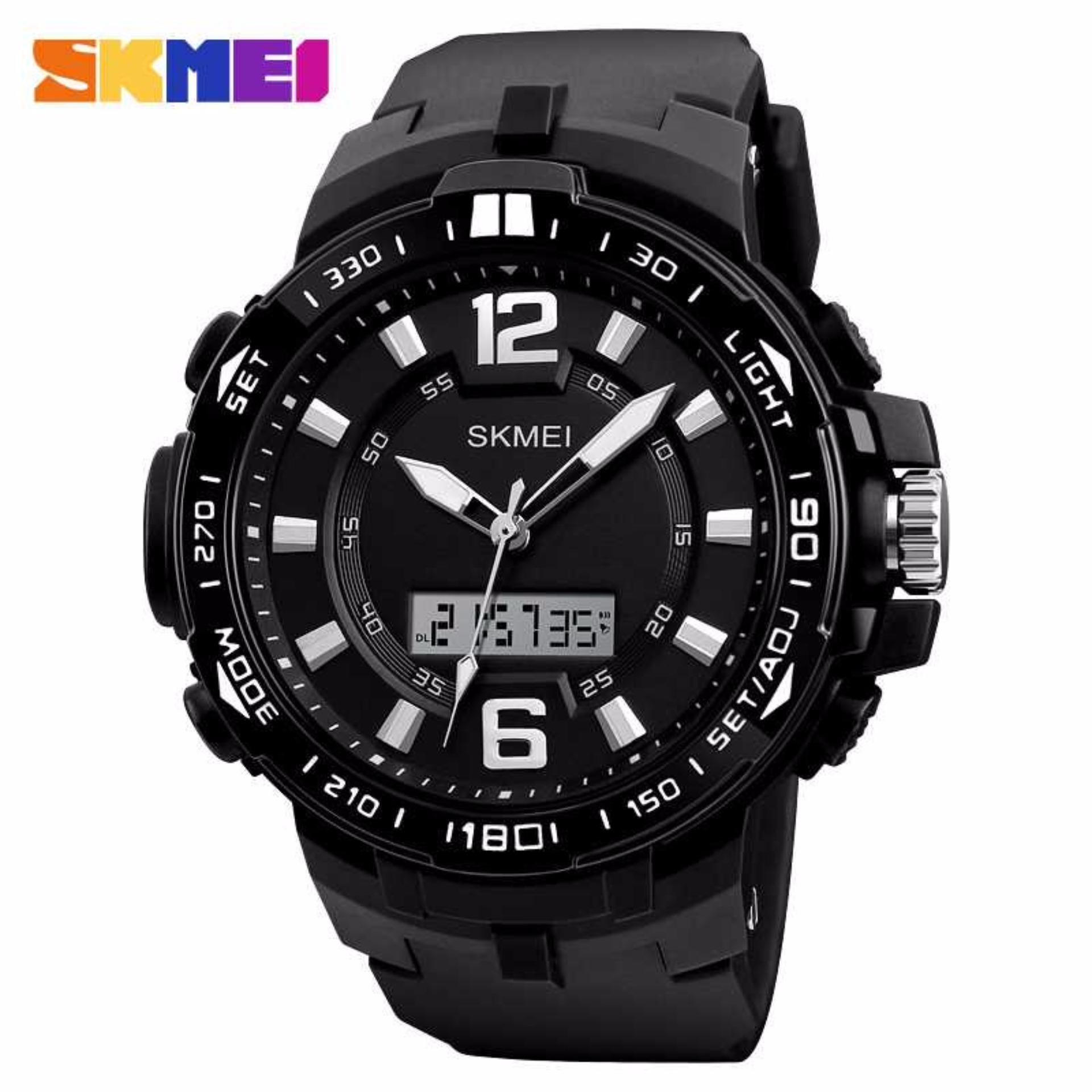 SKMEI Jam Tangan Analog Digital Pria 1273 Jam Tangan Pria Original Jam Tangan Sport - Hitam Putih