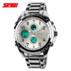 SKMEI Jam Tangan Pria Jam Tangan Analog Digital Casio Men Sport LED Watch Water Resistant 30m AD1021- Silver