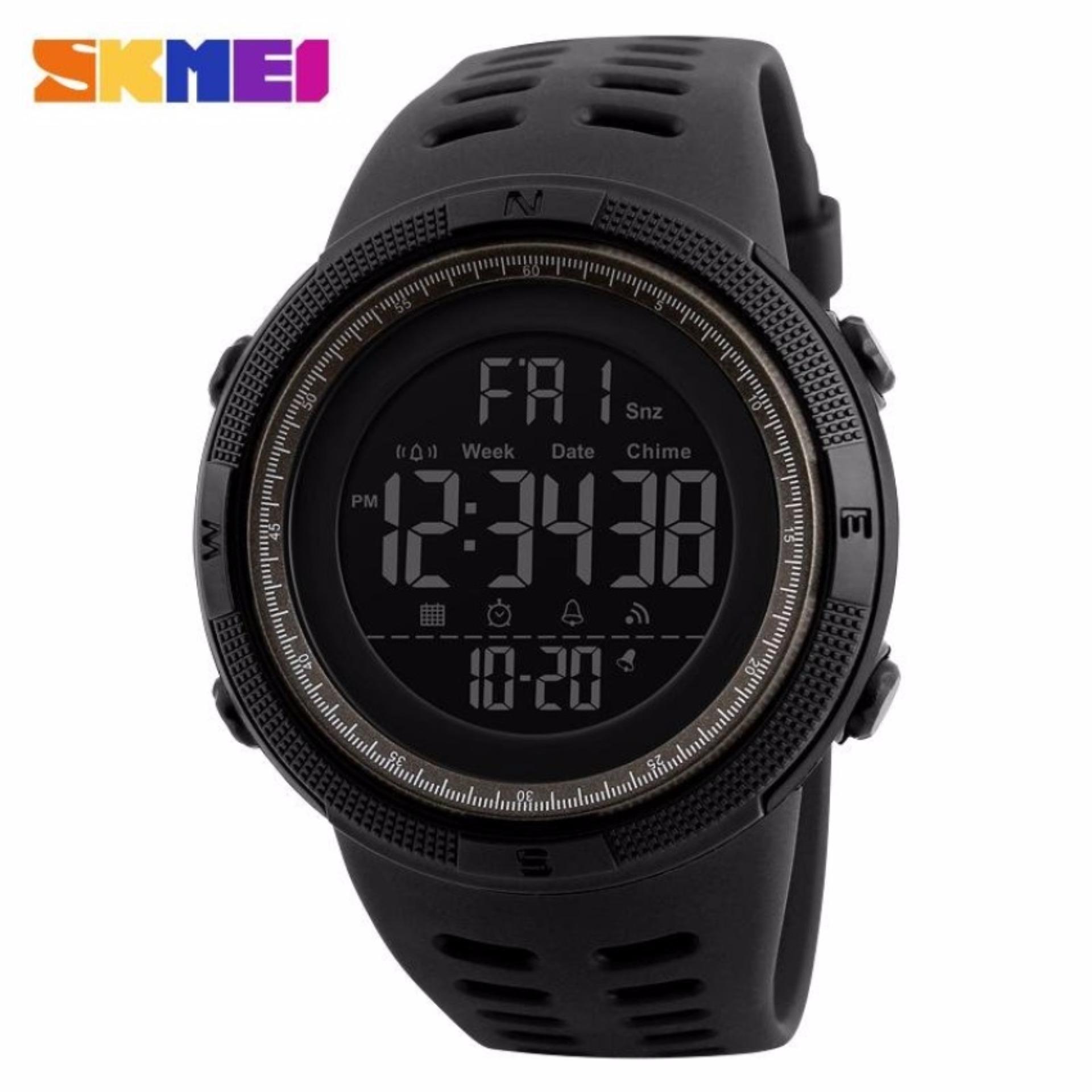 SKMEI Jam Tangan Pria Jam Tangan Analog Stopwatch Countdown Alarm Date EL Light Chrono DG1251 - Hitam Coklat