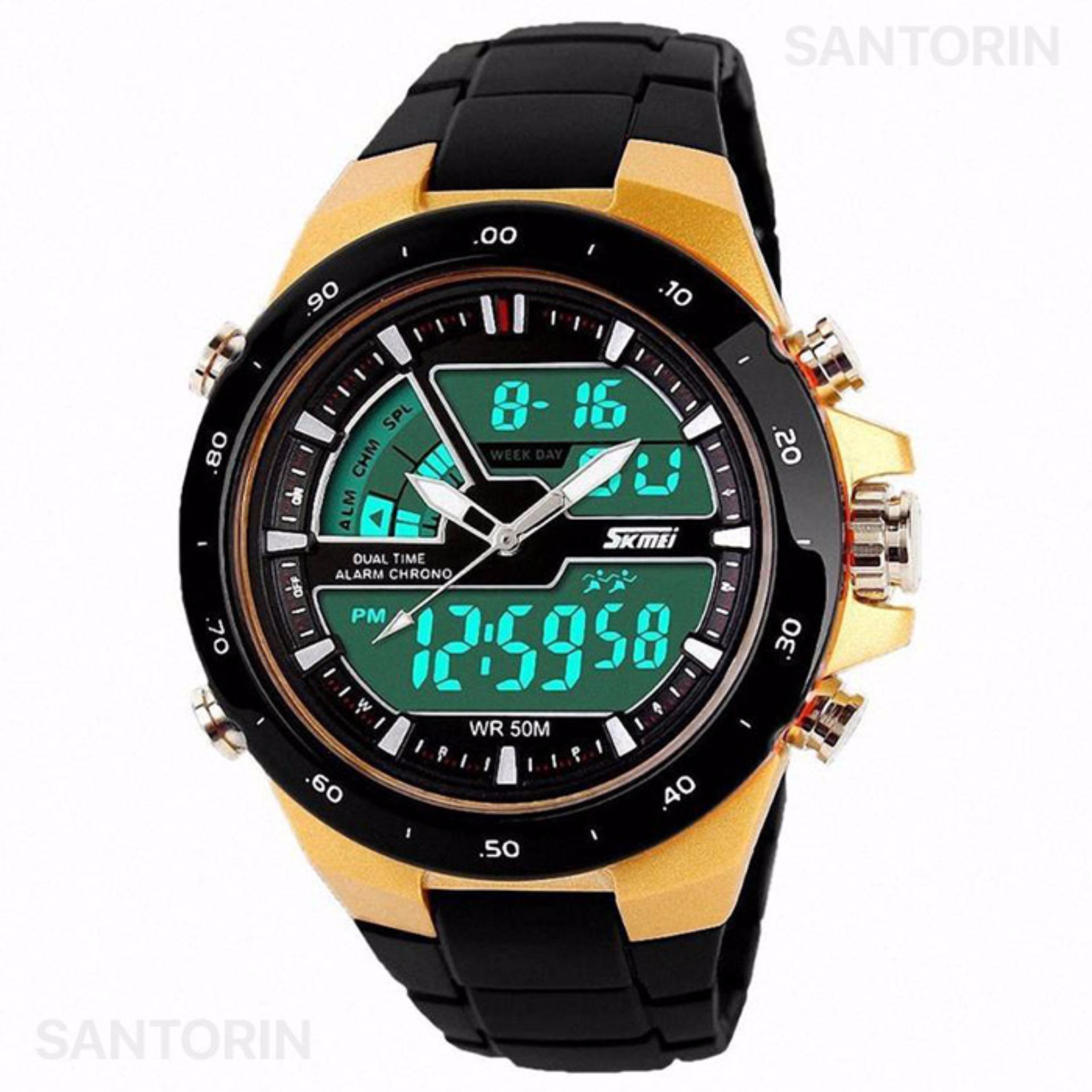 SKMEI Jam Tangan Skmei Pria Olahraga Tahan Air Analog Digital LED Multifungsi Waterproof Sports Men Watch - Gold