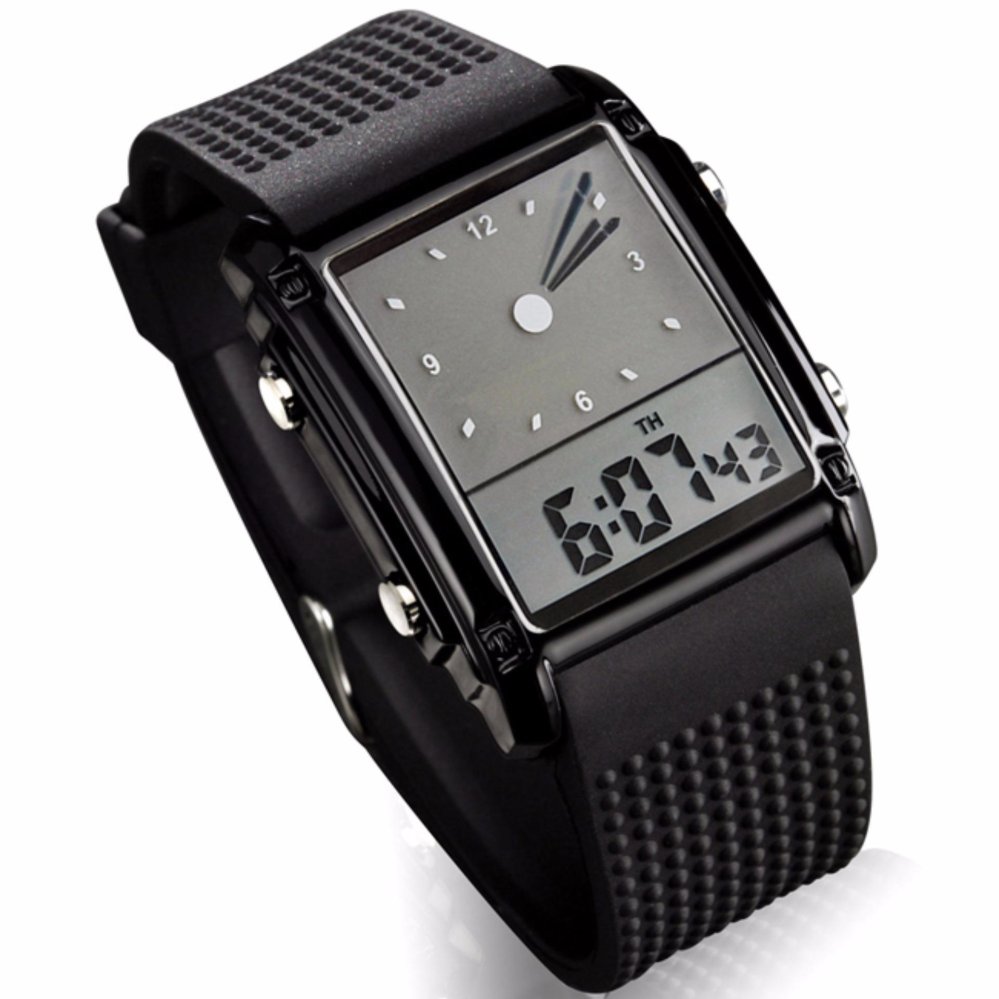 SKMEI Jam Tangan Trendy Digital Analog Jam Tangan Casual Water Resistant - Hitam Silver