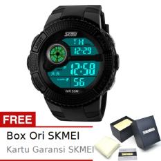 SKMEI Juggler Hitam - Jam Tangan Pria - Strap Karet - 1027 Sport Black + Free BOX ORI SKMEI