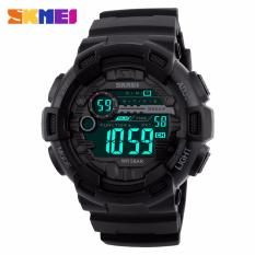 SKMEI Laser Hitam - Jam Tangan Pria - Strap Karet - 1243 Sport Black + Free Box Jam Tangan Flash