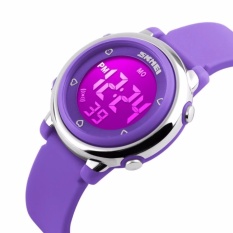 Skmei Merek Mewah Jam Tangan Olahraga Mahasiswa Fashion Jam Tangan Colorful LED Digital Anak Girl Black Silicone Strap 1100-Intl