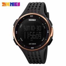 SKMEI Man Sport LED Watch Water Resistant Anti Air WR 50m DG1219 Jam Tangan Pria Tali Strap Karet Silicone Digital Alarm Wristwatch Wrist Watch Sporty Design - Hitam