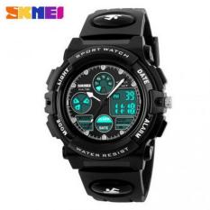 Termurah !! SKMEI Men Sport LED Watch Water Resistant 50M - AD1163 - Black White / Hitam Putih Jam Tangan Cowok Cowo Unik Fashionable Sporty Trendy Stylish Berkualitas ORIGINAL