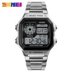 SKMEI Pria Olahraga Watches Menghitung Mundur Tahan Air Watch Stainless Steel Fashion Digital Jam Tangan Pria Jam 1335-Intl