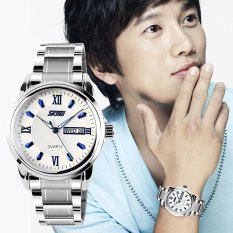 SKMEI Merek Watch 9082 Pria Fashion Tahan Air Otomatis Stainless Steel Mewah Jam Jual Obat Anti Rayap Kualitas Atas QUARTZ Watch