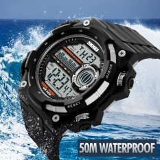 merek Watch pedometer menjalankan jam tangan pria anak perempuan olahraga LED watch 50M tahan air tentara hijau hitam karet gelang jam digital 1112
