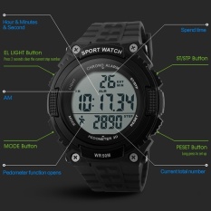 SKMEI Merek Watch Pria Digital Outdoor Sport Alat Pengukur Langkah Chronograph Tahan Air Jam Tangan 1112-Intl