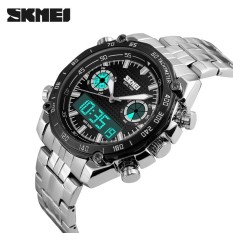 SKMEI Merek Watch Pria Digital Wristwatch Fashion Sport Electronic QUARTZ Jam Tangan Pria Stainless Steel Dual Layar Jam Tangan Relogi 1204- INTL