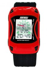 SKMEI Mobil Ferrari LED Watch Anak ORIGINAL SKMEI Waterproof Anti Air - Merah