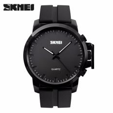 SKMEI Phantom Full Hitam - Jam Tangan Pria - Strap Rubber Elastis - 1208 Kasual Hitam + Free Box Jam Tangan Flash