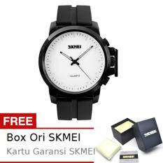 SKMEI Phantom Putih Hitam - Jam Tangan Pria - Strap Rubber Elastis - 1208 Kasual Putih Hitam + Free BOX ORI SKMEI