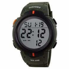 SKMEI Pioneer Sport Watch Water Resistant 50m Jam Tangan Sporty Pria Strap Silicon DG1068 - Hijau Army