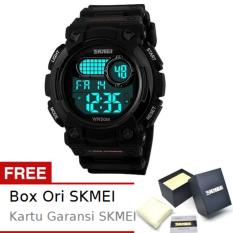 SKMEI Robo Hitam - Jam Tangan Pria - Strap Karet - 1054 Sport Black + Free BOX ORI SKMEI