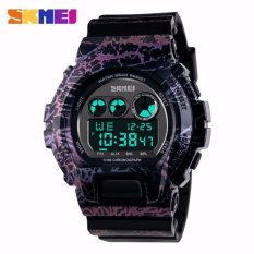 SKMEI S-Shock Sport Watch Water Resistant Anti Air WR 50m DG1150 Jam Tangan Pria Digital Tali Strap Karet Silicone Alarm Wristwatch Wrist Watch Fashion Accessories Stylish Sporty Design - Hitam Ungu