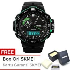 SKMEI Shelter Hitam Hijau - Jam Tangan Pria - Strap Karet - 1081 Sport Black Green + Free BOX ORI SKMEI