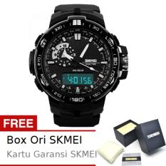 SKMEI Shelter Hitam - Jam Tangan Pria - Strap Karet - 1081 Sport Black + Free BOX ORI SKMEI