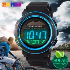 SKMEI Tenaga Surya Olahraga Watches Pria Shock Digital Watch Chrono 50 M Tahan Air Jam Tangan-Internasional