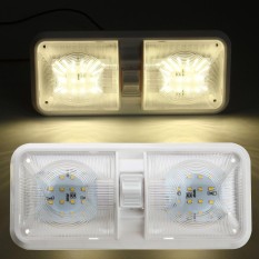 SKU465686 AutoLeader RV LED 12v CEILING FIXTURE DOUBLE DOME LIGHT FOR CAMPER TRAILER RV MARINE