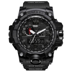 SMAEL Merek Watch 1545 Pria Jam Tangan Gaya Baru Merek Pria LED Digital Kuarsa Watch Tahan Air Semua Hitam Militer Olahraga Pria Clock Relogio Masculino-Intl