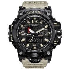 SMAEL Merek Watch 1545 Pria Jam Tangan Gaya Baru Merek Pria LED Digital Kuarsa Watch Tahan Air Semua Hitam Militer Olahraga Pria Clock Relogio Masculino-Intl
