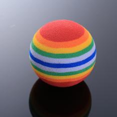 Kecil Puppy Kucing PET Rainbow Ball Chew Feeding Training Aktivitas Bola Mainan-Internasional